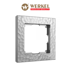 Рамка для розетки / выключателя на 2 поста Werkel W0012406 Hammer серебряный пластик