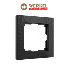 Рамка для розетки / выключателя на 1 пост Werkel W0012408 Hammer черный пластик