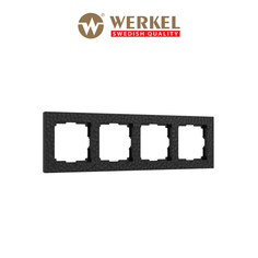 Рамка для розетки / выключателя на 4 поста Werkel W0042408 Hammer черный пластик