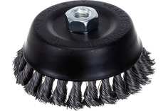 Кордщетка для УШМ "чашка" 125мм витая сталь ROCKFORCE