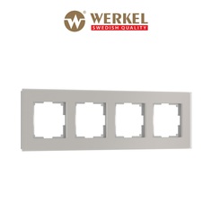 Рамка для розетки и выключателя на 4 поста Werkel Senso W0043117 soft-touch дымчатый