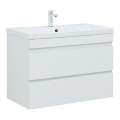 Тумба под раковину Aquanet Нота New 90 2 ящика, белый глянец