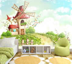Фотообои ARTDELUXE KIDS Сказочная мельница флизелиновые 200х140см