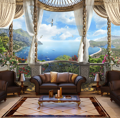 Фотообои ARTDELUXE FRESCO Вид с терассы на море флизелиновые 200х150см