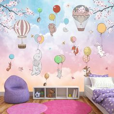 Фотообои ARTDELUXE KIDS Животные на воздушных шарах флизелиновые 300х240см