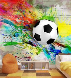 Фотообои ARTDELUXE KIDS 3д футбольный мяч флизелиновые 110х100см