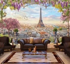 Фотообои ARTDELUXE FRESCO Вид на Париж с терассы флизелиновые 300х200см