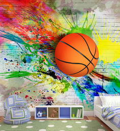 Фотообои ARTDELUXE KIDS 3д баскетбольный мяч флизелиновые 200х180см