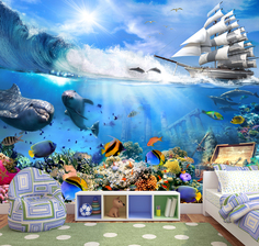 Фотообои ARTDELUXE KIDS Подводный мир флизелиновые 400х300см