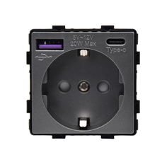 Розетка Izba Tech 00119-8 с USB, Type C, модуль для рамки на 20W евростандарта