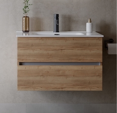 Тумба с раковиной Sancos Urban 80 дуб галифакс натуральный, UR80EG+CN7005