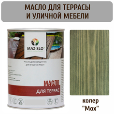Масло для террас и садовой мебели MAZ-SLO 5007-40 цвет Мох 1л