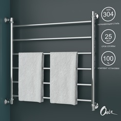 Полотенцесушитель водяной широкий Onix Classic Left 800x800 с боковым подключением слева