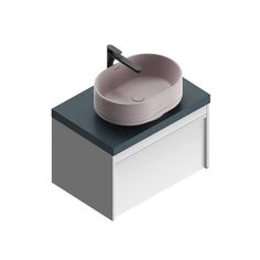 Тумба MODULA подвесная 70 с ящиком 1+1, белая глянцевая MO.70.1+1/WHT Kerama Marazzi
