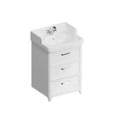 Тумба POMPEI напольная с 3 ящиками 60, белая глянцевая PO.N.60.3/WHT Kerama Marazzi