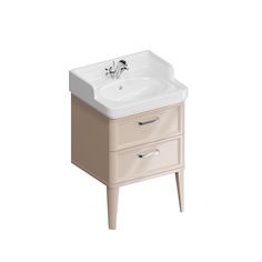 Тумба POMPEI напольная с 2 ящиками 60, камео бежевый глянцевый PO.N.60.2/CAM Kerama Marazzi