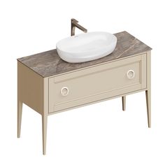 Тумба PLAZA Classic NEO напольная 1+1 ящик 120, капучино матовый PL.CN.120.1+1/CAP.M Kerama Marazzi