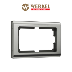 Рамка для двойной розетки Werkel W0081602 Metallic глянцевый никель металл