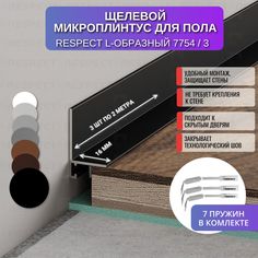 Микроплинтус RESPECT L-образный черный матовый
