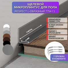 Микроплинтус RESPECT L-образный серый антрацит
