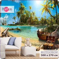Фотообои флизелиновые 3d Bartonwall Детские Море Корабль K14003 300х270 см
