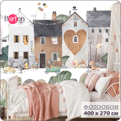 Фотообои флизелиновые 3d Bartonwall Детские Домики Животные K29104 400х270 см
