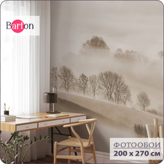 Фотообои флизелиновые 3d Bartonwall Туманный лес N15002-B 200x270 см