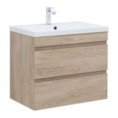 Тумба под раковину Aquanet Нота New 75 дуб светлый 00334198