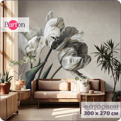 Фотообои на стену флизелиновые 3d Цветы Тюльпаны 300х270 см Bartonwall F093-B