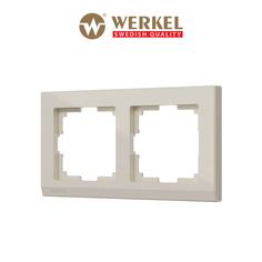 Рамка для розетки / выключателя на 2 поста Werkel W0021803 Stark слоновая кость пластик