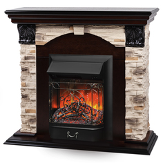 Электрокамин RealFlame Dublin Rock AO с Majestic Lux BL, звук потрескивания дров
