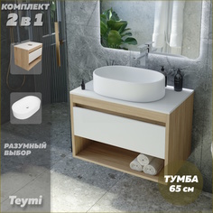 Тумба подвесная с раковиной для ванной 65 Iva 52 F03334 Teymi