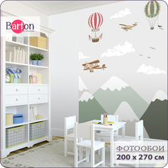 Фотообои флизелиновые 3d Bartonwall Детские Горы Самолеты 200х270 см K06802-Z