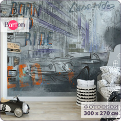 Фотообои на стену флизелиновые 3d Bartonwall Город Машина 300х270 см K30803-C