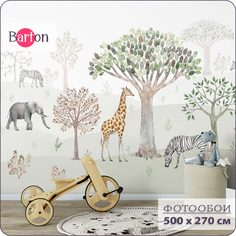 Фотообои флизелиновые 3d Bartonwall детские Животные Лес 500х270 см K29705-Z
