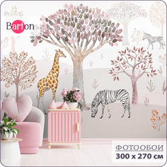 Фотообои флизелиновые 3d Bartonwall детские Животные Лес 300х270 см K29703-P