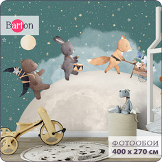 Фотообои флизелиновые 3d Bartonwall детские Животные Луна 400х270 см K29504-Z