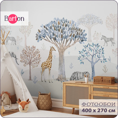 Фотообои флизелиновые 3d Bartonwall детские Животные Лес 400х270 см K29704
