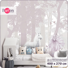 Фотообои флизелиновые 3d Bartonwall детские Принцесса Единорог 400х270 см K259 K25904
