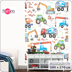 Фотообои флизелиновые 3d Bartonwall детские Машина Трактор 200х270 см K26802