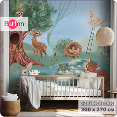 Фотообои на стену флизелиновые 3d Bartonwall Сказочные Животные 300х270 см K30903-C