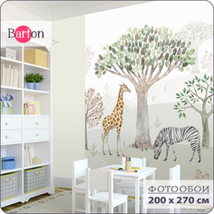 Фотообои флизелиновые 3d Bartonwall детские Животные Лес 200х270 см K29702-Z
