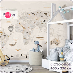 Фотообои флизелиновые 3d Bartonwall детские Карта мира 400х270 см K18504-B