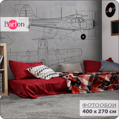 Фотообои на стену флизелиновые 3d Bartonwall Детские Самолет Чертеж 400х270 см K27304-G