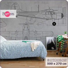 Фотообои на стену флизелиновые 3d Bartonwall Детские Самолет Чертеж 500х270 см K27305-G