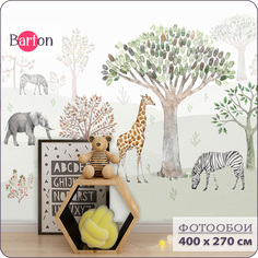 Фотообои флизелиновые 3d Bartonwall детские Животные Лес 400х270 см K29704-Z