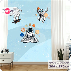 Фотообои флизелиновые 3d Bartonwall детские Космонавт Космос 200х270 см K12602-С