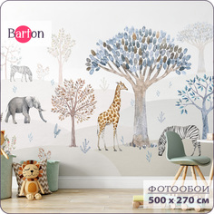 Фотообои флизелиновые 3d Bartonwall детские Животные Лес 500х270 см K29705