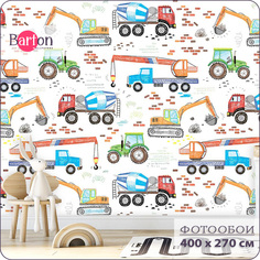 Фотообои флизелиновые 3d Bartonwall детские Машина Трактор 400х270 см K26804