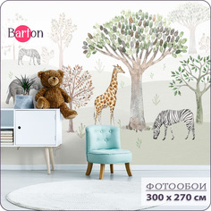Фотообои флизелиновые 3d Bartonwall детские Животные Лес 300х270 см K29703-Z